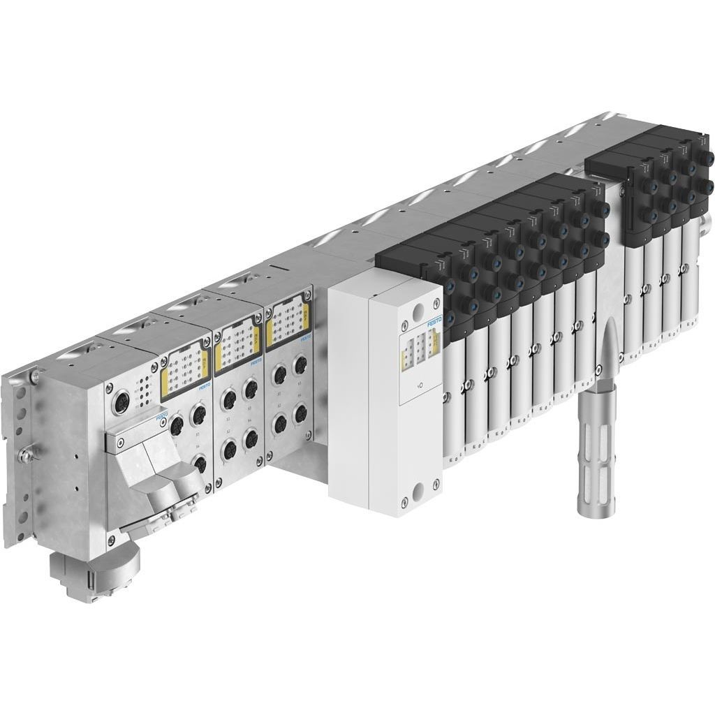 Płyta bazowa modułu CPX Festo Płyta bazowa terminala CPX Festo z szynami montażowymi i wewnętrznymi złączami przewodowymi